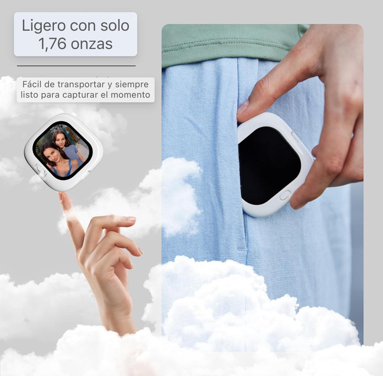 SelfieView®: Tu pantalla portátil para selfies y vlogs