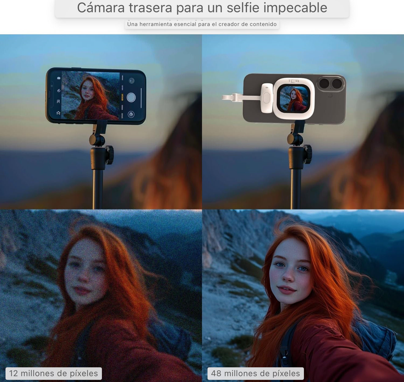 SelfieView®: Tu pantalla portátil para selfies y vlogs
