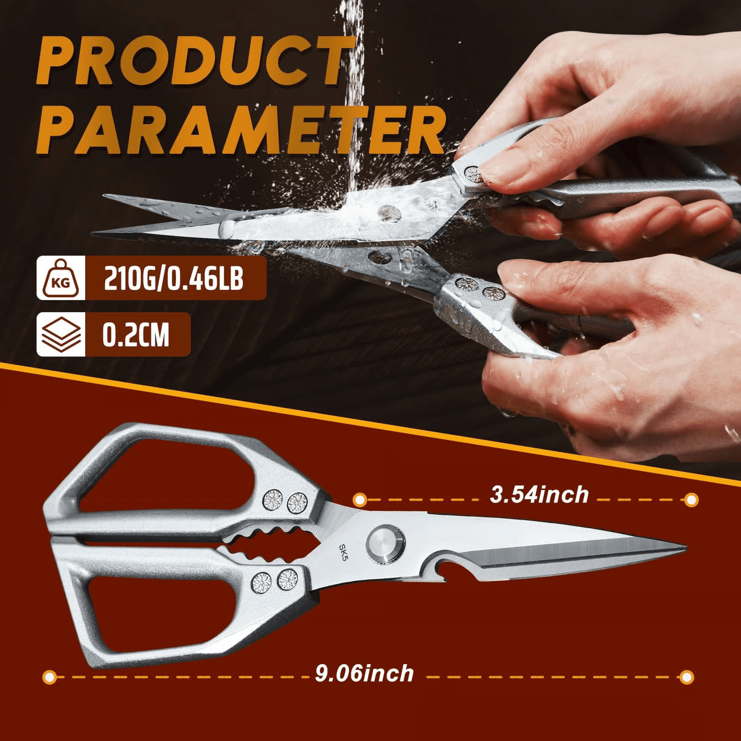 KuraShears® Tijeras para cocina multifuncionales